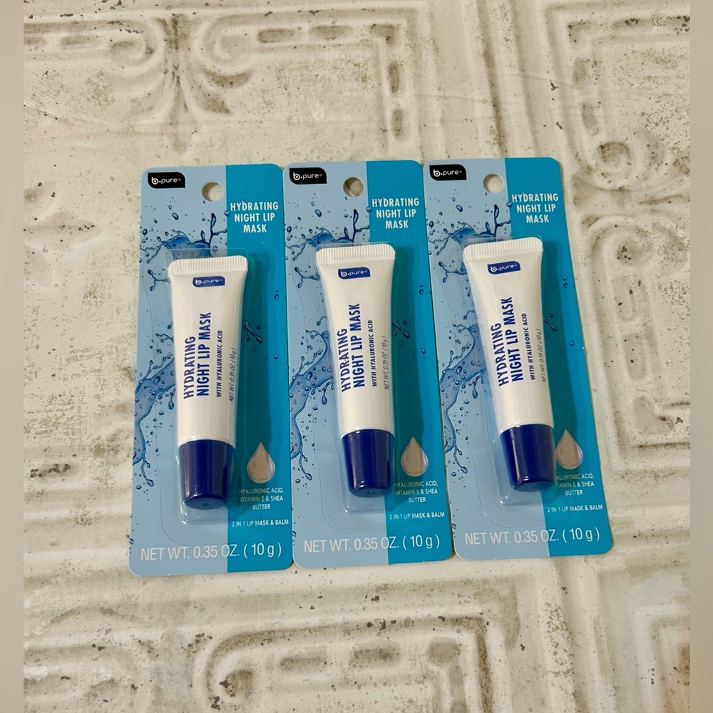Lot of 3 - Hydrating Night Lip Mask With Hyaluronic Acid 0.35oz Each